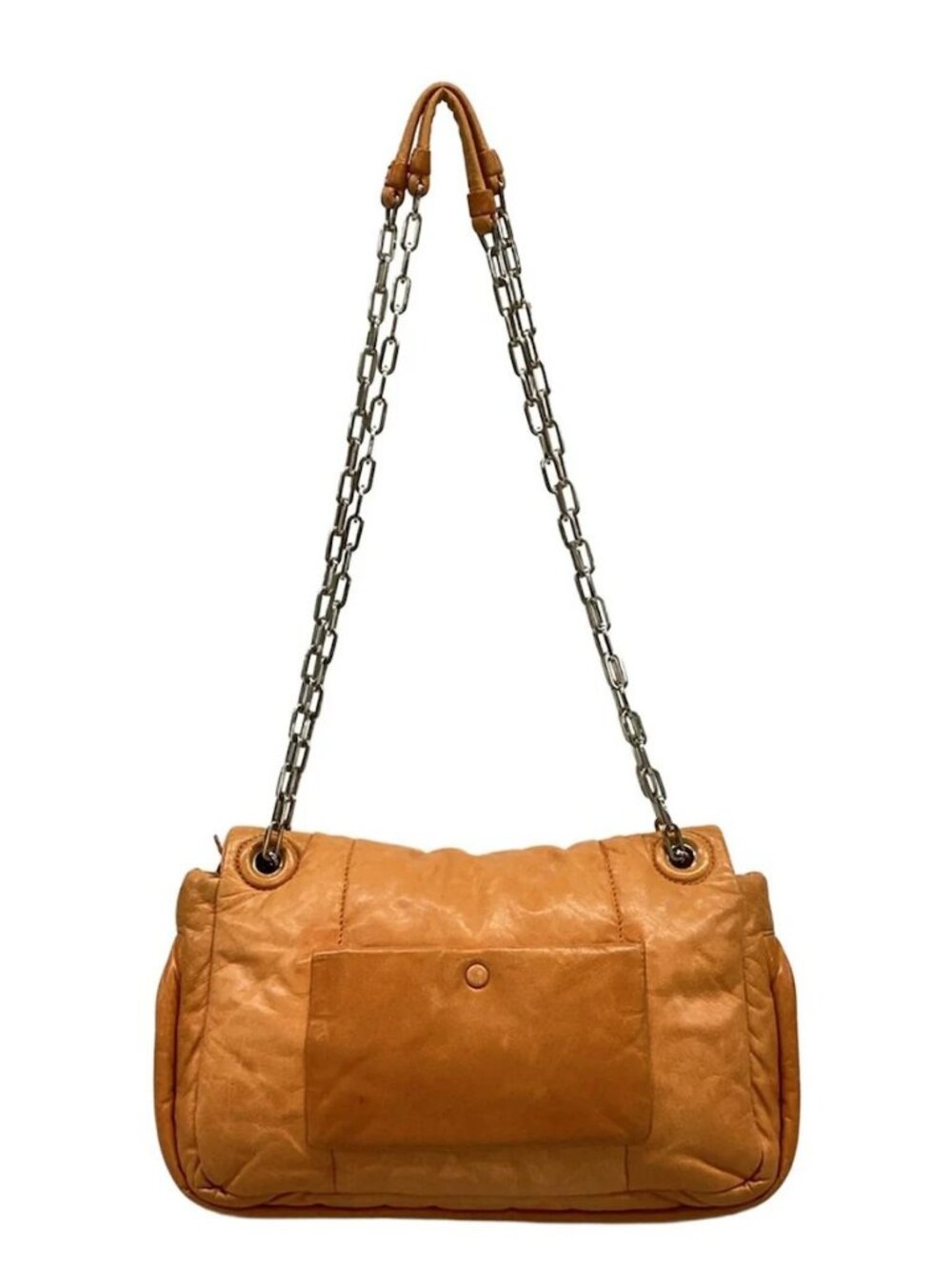 PRADA Nappa Bomber BR5024 Orange Leather Shoulder Bag - Picture 3 of 15